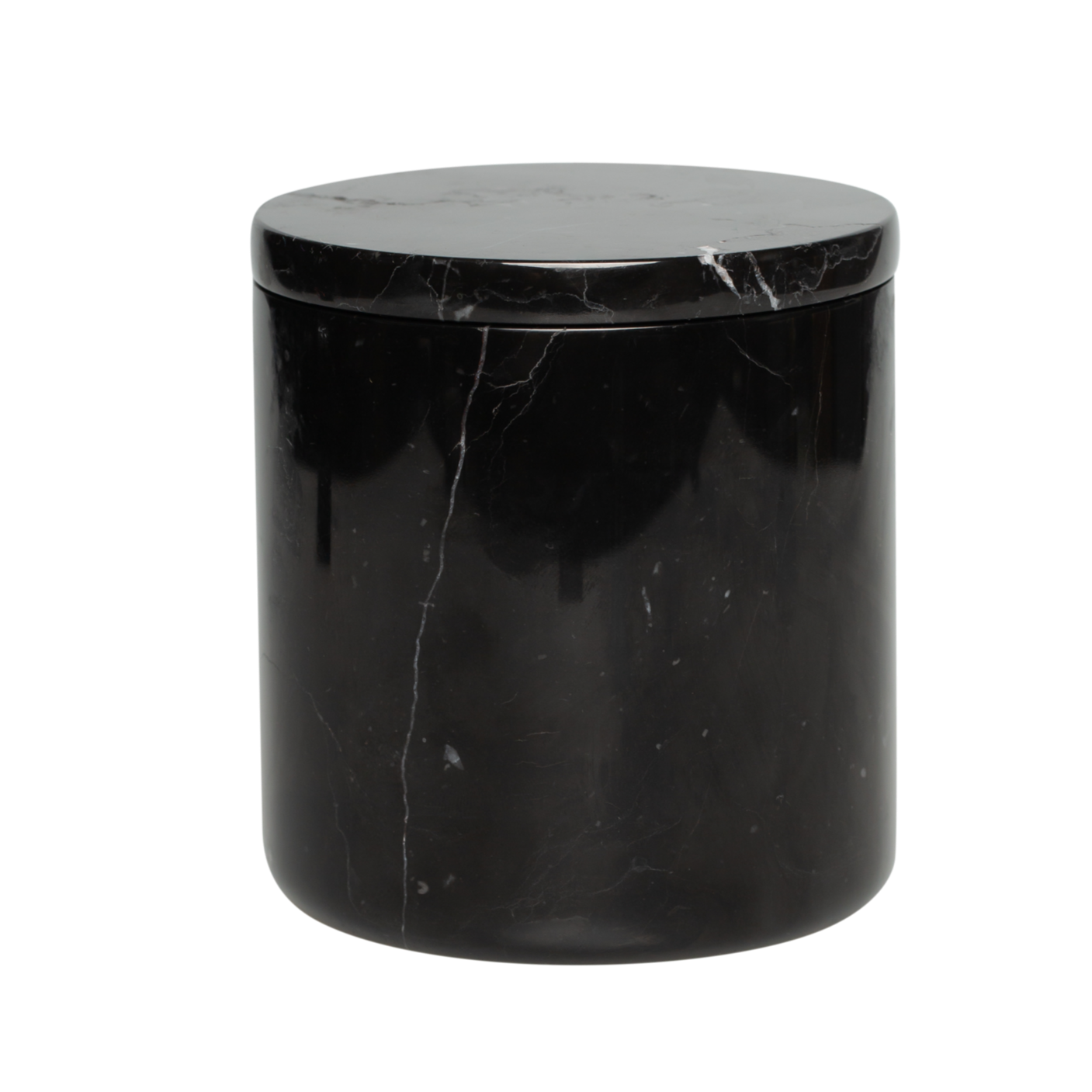 Black Marbled Stone vessel with 8oz candle insert- Sugar Cookies
