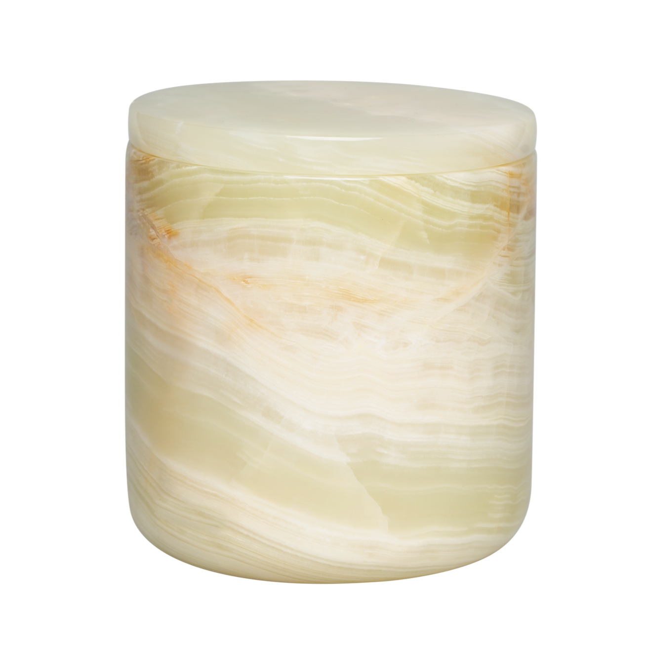 Green Onyx vessel candle with 8oz candle insert