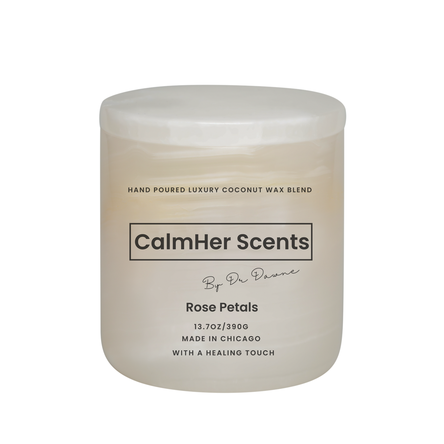 Pink Onyx vessel with 8oz candle insert