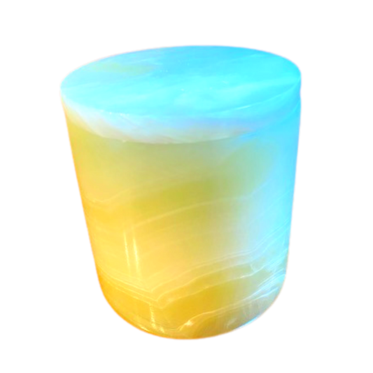 Green Onyx Stone vessel with 8oz candle insert- Lemongrass