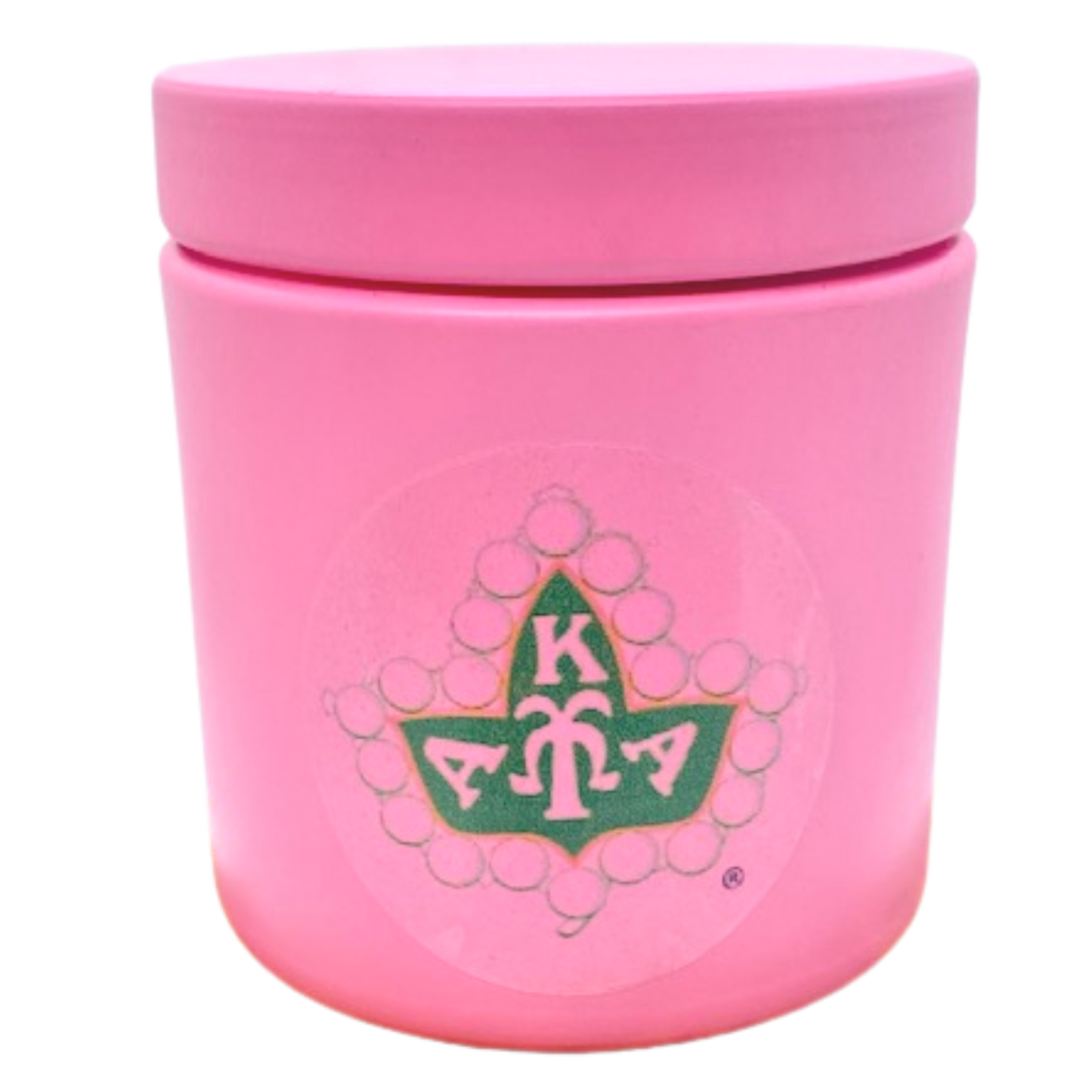 Pink tin vessel with official AKA ivy
