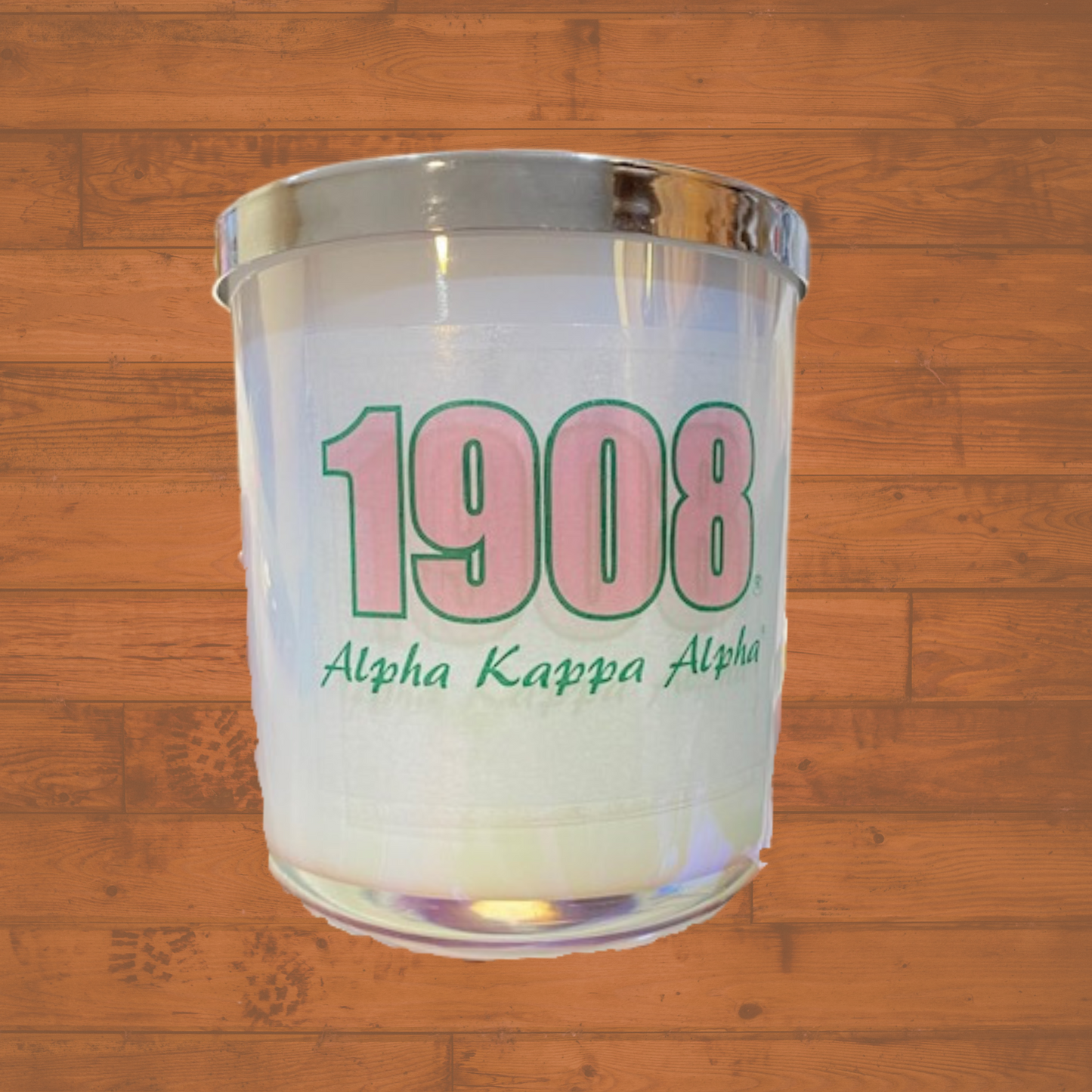 White 1908 Alpha Kappa Alpha candle